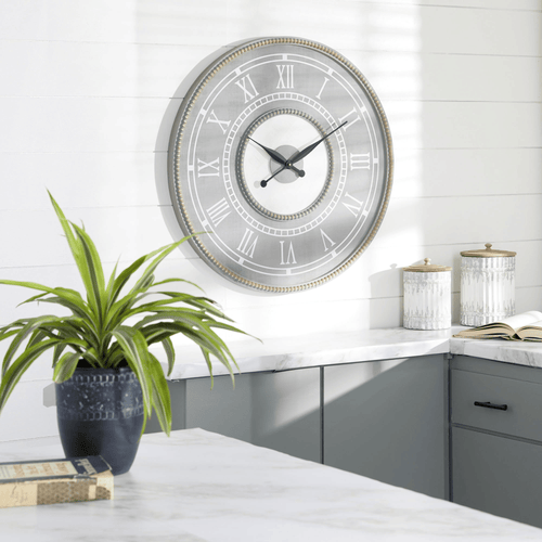 DecMode 30" Gray Wood Wall Clock EasyOptionXY LLC