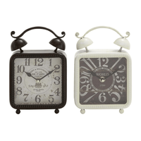 DecMode 9" Black Glass Bell Top Clock, Set of 2 EasyOptionXY LLC