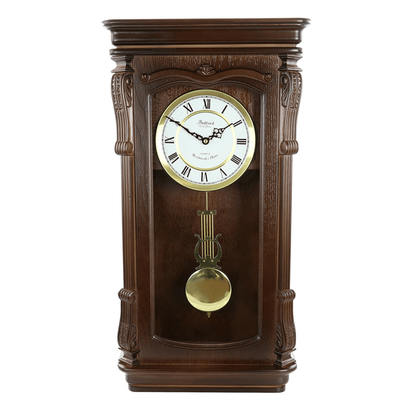 Bedford Clock Collection Chestnut Chiming Pendulum Wall Clock EasyOptionXY LLC