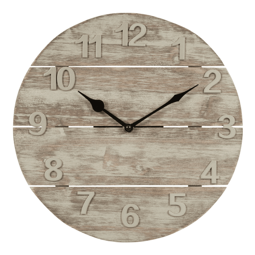 La Crosse Clock 12-inch Sunwashed Wood Brown Quartz Analog Clock, 404-3430W EasyOptionXY LLC