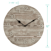 La Crosse Clock 12-inch Sunwashed Wood Brown Quartz Analog Clock, 404-3430W EasyOptionXY LLC