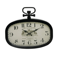 DecMode 18" x 16" White Metal Pocket Watch Style Wall Clock EasyOptionXY LLC