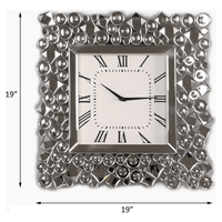 ACME Kachina Wall Clock in Mirrored and Faux Gem EasyOptionXY LLC