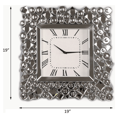 ACME Kachina Wall Clock in Mirrored and Faux Gem EasyOptionXY LLC