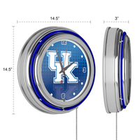 University of Kentucky Chrome Double Rung Neon Clock - Reflection EasyOptionXY LLC