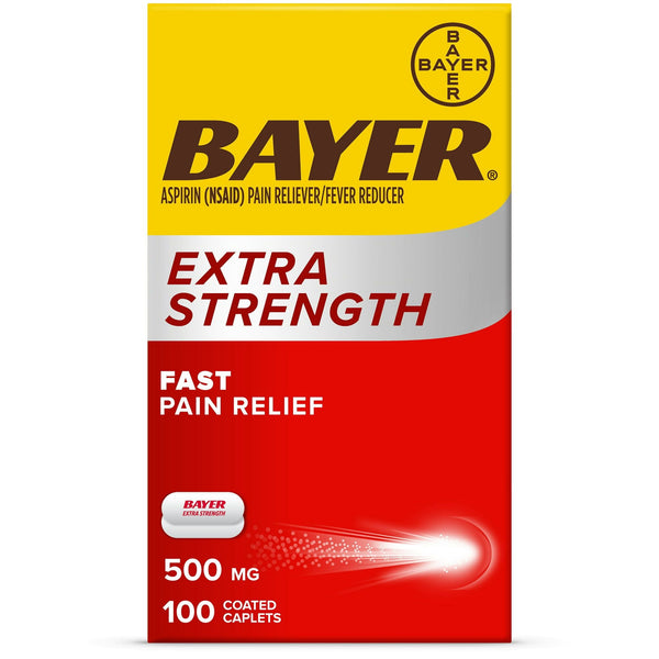 Bayer Extra Strength Aspirin Caplets; 500 mg; 100 Count EasyOptionXY LLC