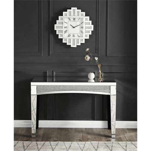 Lavina Wall Clock in Mirrored & Faux Diamonds EasyOptionXY LLC