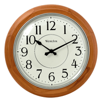Traditional 12.5' Brown Wood Analog QA Wall Clock with Quiet Sweep Movement and Decorative Metal Hands. EasyOptionXY LLC