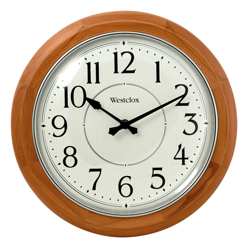 Traditional 12.5' Brown Wood Analog QA Wall Clock with Quiet Sweep Movement and Decorative Metal Hands. EasyOptionXY LLC
