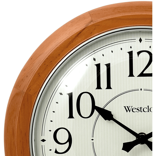 Traditional 12.5' Brown Wood Analog QA Wall Clock with Quiet Sweep Movement and Decorative Metal Hands. EasyOptionXY LLC