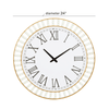 DecMode 24" White Metal Wall Clock with Gold Frame and Radial Beading EasyOptionXY LLC