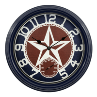 La Crosse Clock 12-inch Indoor/Outdoor Americana Red/Blue Quartz Analog Wall Clock, 404-3012TX EasyOptionXY LLC