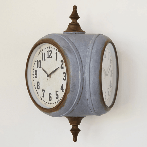 Creative Co-Op Metal Double Sided Wall Clock EasyOptionXY LLC