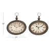 DecMode 12"H, 11"W Cream Metal Pocket Watch Style Wall Clock (2 Count) EasyOptionXY LLC