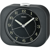 Seiko 4 inch Kyoda Beep Alarm Metallic Black Analog Quartz Desk Clock QHE195JLH EasyOptionXY LLC