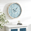 DecMode Coastal Turquoise/White Metal Round Wall Clock with Spade Shaped Clock Hands, 25"D EasyOptionXY LLC