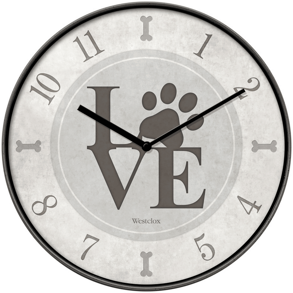 Westclox Gray Love Paws 10" Analog QA Wall Clock - Cute and Stylish Timekeeping for Animal Lovers. EasyOptionXY LLC