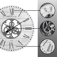 FirsTime & Co. White Shiplap Gears Wall Clock, Farmhouse, Analog, 27 x 2 x 27 in EasyOptionXY LLC