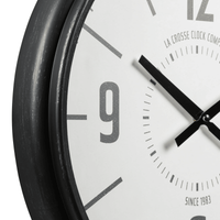 La Crosse Clock 16-inch Sullivan Black Industrial Quartz Analog Clock, 404-3041C EasyOptionXY LLC