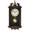 Bedford Clock Collection Leo 21 Inch Chestnut Brown Wood Chiming Vintage Pendulum Wall Clock EasyOptionXY LLC