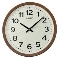 Seiko 16" Ukan Round Brown Wall Clock, Traditional Analog Quartz QXA799BRH EasyOptionXY LLC