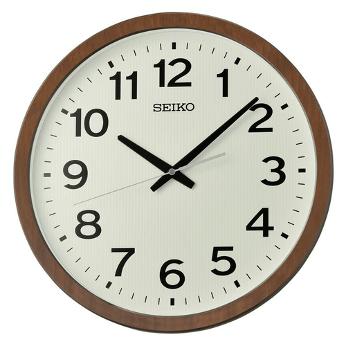 Seiko 16" Ukan Round Brown Wall Clock, Traditional Analog Quartz QXA799BRH EasyOptionXY LLC