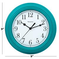 Westclox 9 inch Teal Round Simplicity Analog QA Wall Clock EasyOptionXY LLC