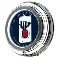 Miller Lite Chrome Double Rung Neon Clock - Minimalist Can EasyOptionXY LLC