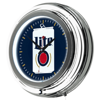 Miller Lite Chrome Double Rung Neon Clock - Minimalist Can EasyOptionXY LLC