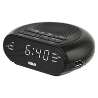 RCA Digital Radio Alarm Clock with Soothing Sounds, Brightness Control, and USB Charging Port EasyOptionXY LLC