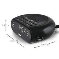 RCA Digital Radio Alarm Clock with Soothing Sounds, Brightness Control, and USB Charging Port EasyOptionXY LLC