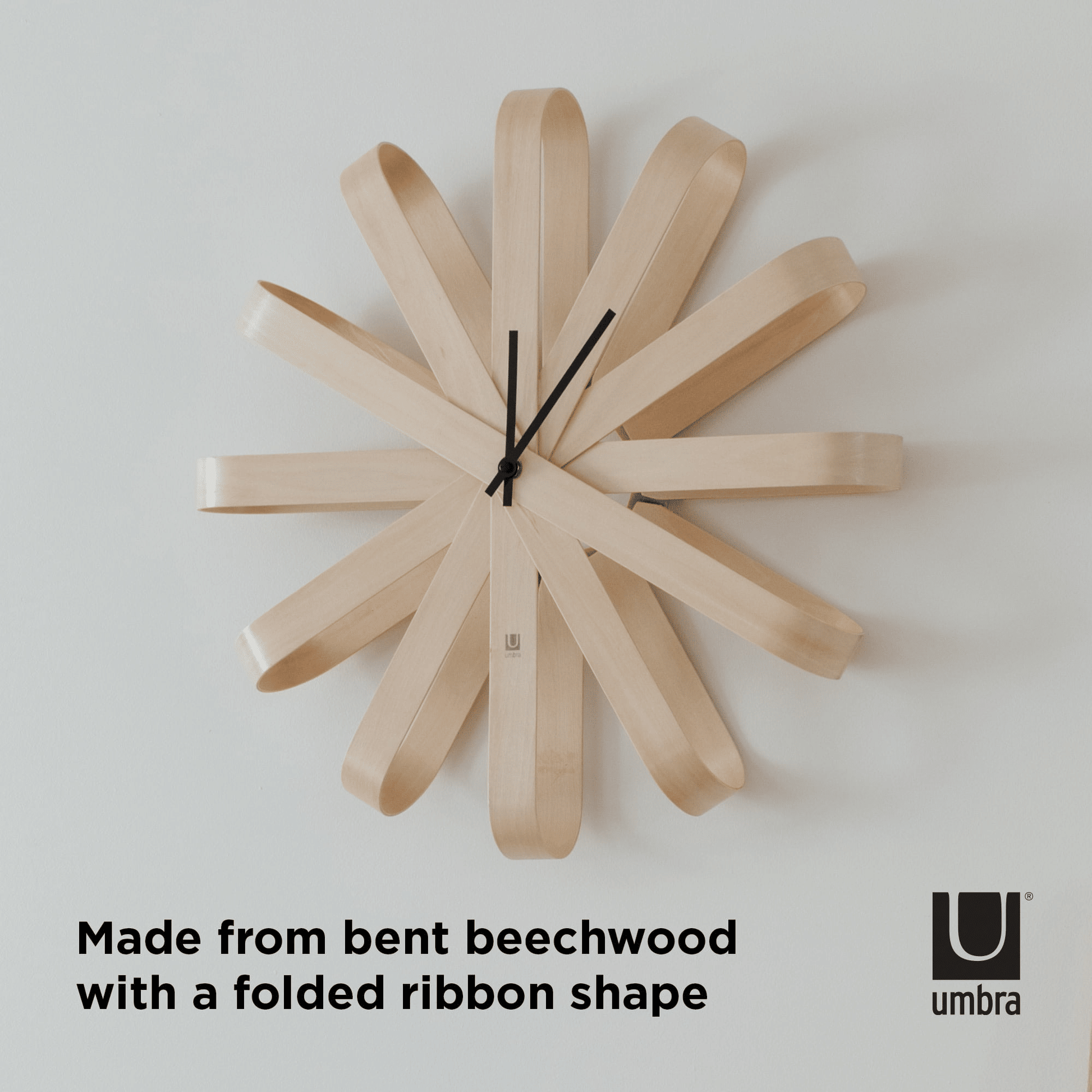 Umbra Ribbonwood Wall Clock EasyOptionXY LLC