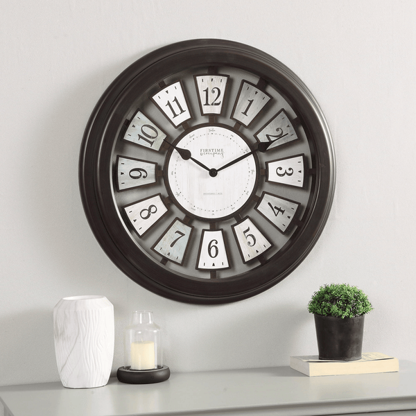 FirsTime & Co. Bronze Mercantile Plaques Wall Clock, Modern, Analog, 22.5 x 2.75 x 22.5 in EasyOptionXY LLC
