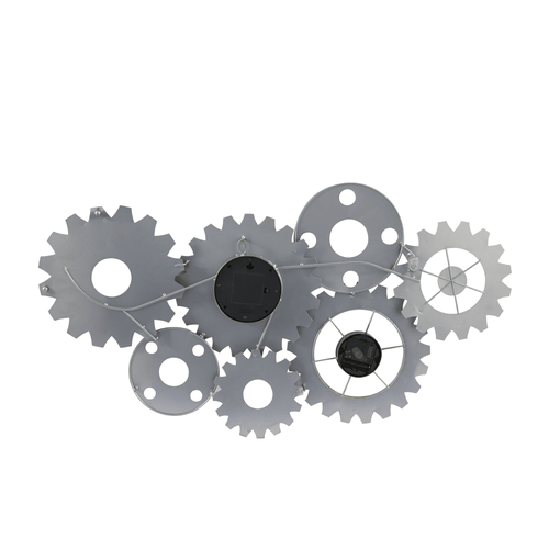 DecMode 34" x 17" Brown Metal Gear Wall Clock EasyOptionXY LLC