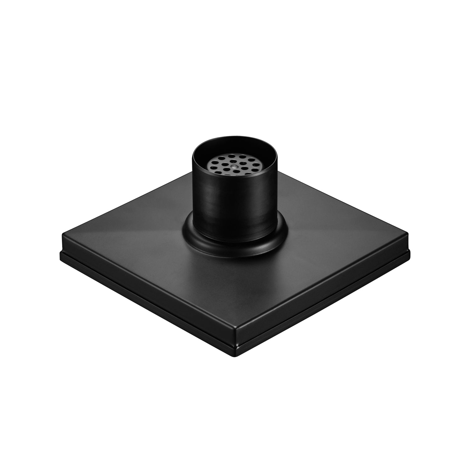 4" Square Shower Drain with Flat Cover, Stainless Steel Shower Floor Drain with 2 in 1 Flat & Tile Insert Cover, Floor Shower Drain with Hair Strainer, Matte Black