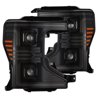 AlphaRex 20-22 Ford Super Duty LUXX-Series LED Projector Headlights Alpha Black OffRoadUSA.com