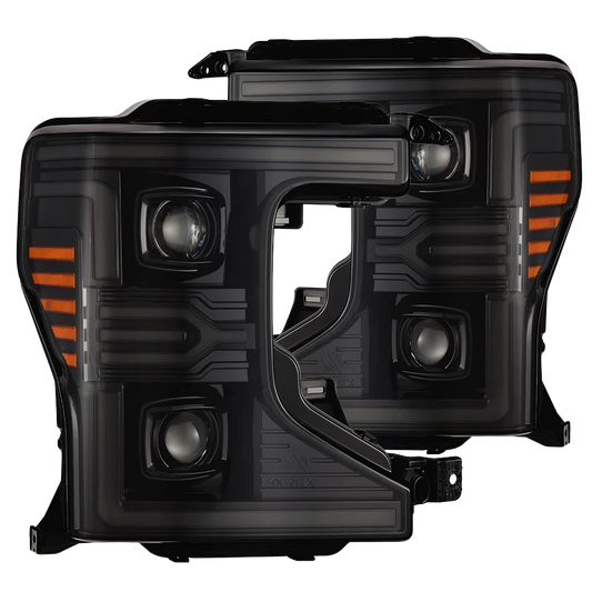 AlphaRex 20-22 Ford Super Duty LUXX-Series LED Projector Headlights Alpha Black