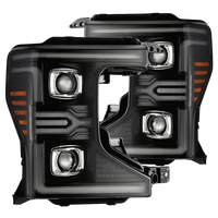 AlphaRex 20-22 Ford Super Duty LUXX-Series LED Projector Headlights Black OffRoadUSA.com