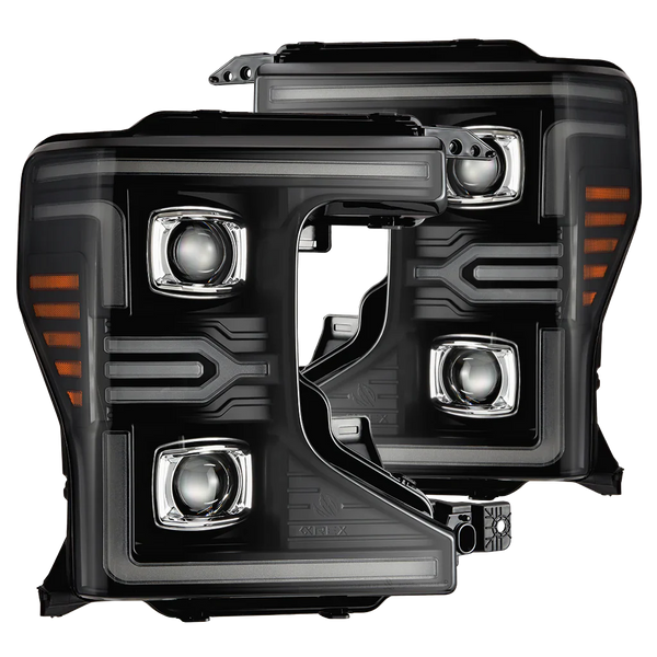 AlphaRex 20-22 Ford Super Duty LUXX-Series LED Projector Headlights Black OffRoadUSA.com