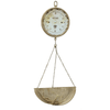 Woven Paths 16.25" x 8" x 42" Hanging Produce Scale Wall Clock in Distressed White EasyOptionXY LLC