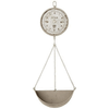 Woven Paths 16.25" x 8" x 42" Hanging Produce Scale Wall Clock in Distressed White EasyOptionXY LLC