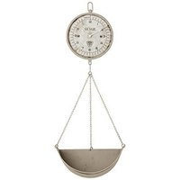 Woven Paths 16.25" x 8" x 42" Hanging Produce Scale Wall Clock in Distressed White EasyOptionXY LLC