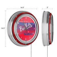 Washington Bullets Hardwood Classics NBA Chrome Neon Clock EasyOptionXY LLC