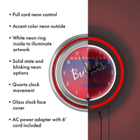 Washington Bullets Hardwood Classics NBA Chrome Neon Clock EasyOptionXY LLC