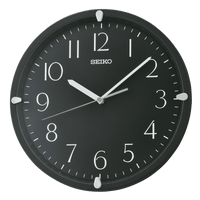 Seiko 12" Quartz Traditional Round Black Analog Quartz Wall Clock, QHA007KLH EasyOptionXY LLC