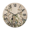 Designart 'Border With Peonies and Cranes In Chinoiserie Style' Traditional Wood Wall Clock(Size 16" x 16") EasyOptionXY LLC