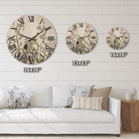 Designart 'Border With Peonies and Cranes In Chinoiserie Style' Traditional Wood Wall Clock(Size 16" x 16") EasyOptionXY LLC