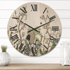 Designart 'Border With Peonies and Cranes In Chinoiserie Style' Traditional Wood Wall Clock(Size 16" x 16") EasyOptionXY LLC