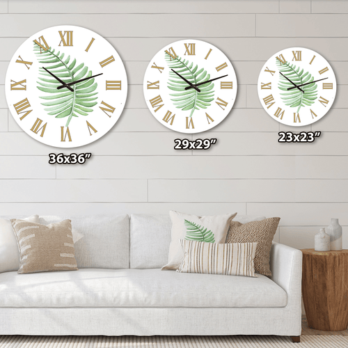 Designart 'Tropical Leaf Of Monstera Iii' Farmhouse Wall Clock(Size 36" x 36") EasyOptionXY LLC
