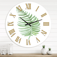 Designart 'Tropical Leaf Of Monstera Iii' Farmhouse Wall Clock(Size 36" x 36") EasyOptionXY LLC